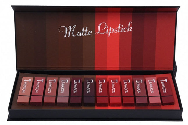 New set of 12-color square tube lipstick matte lipstick New set of 12-color square tube lipstick matte lipstick